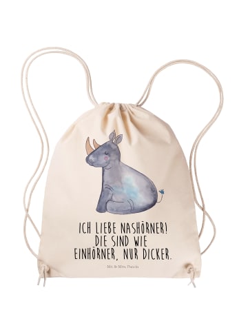 Mr. & Mrs. Panda Stoffbeutel Einhorn Nashorn mit Spruch in Creme