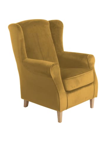 58 aufm Kessel OHRENSESSEL Karlen Bezug Samtvelours Buche natur / mais