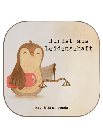 Mr. & Mrs. Panda Glas-Untersetzer Jurist Leidenschaft Design mit... in Weiß