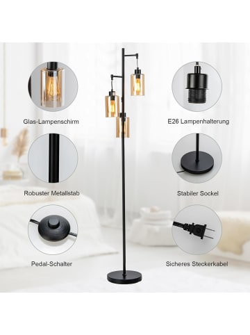 COSTWAY 164cm Standleuchte in Schwarz