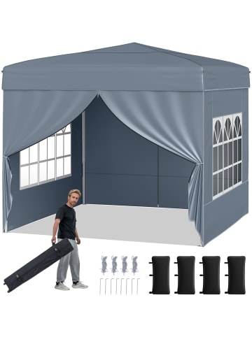 COSTWAY Pop up Pavillon 3 x 3 m in Grau