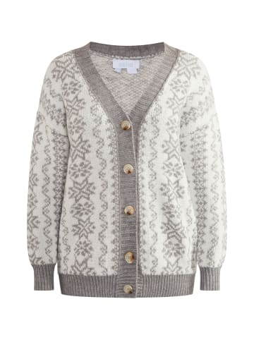 usha BLUE LABEL Oversize Cardigan in Grau Weiss