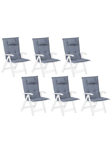 Beliani 6er-Set Auflagen JAVA/AMANTEA in Blau