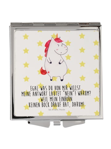 Mr. & Mrs. Panda Schminkspiegel Einhorn Wut mit Spruch in Weiß