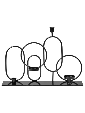 Beliani Kerzenständer COBH in Schwarz - (W) 43 x (H) 30 x (L) 9 cm