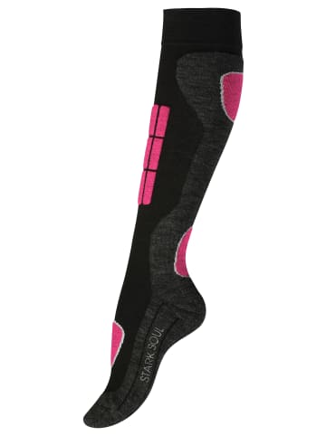 Stark Soul® Skisocken 2 Paar Wintersport Socken, Spezialpolsterung in pink/turquoise