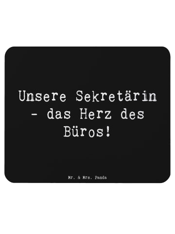Mr. & Mrs. Panda Mausunterlage Spruch Sekretärin Herz mit Spruch in Schwarz