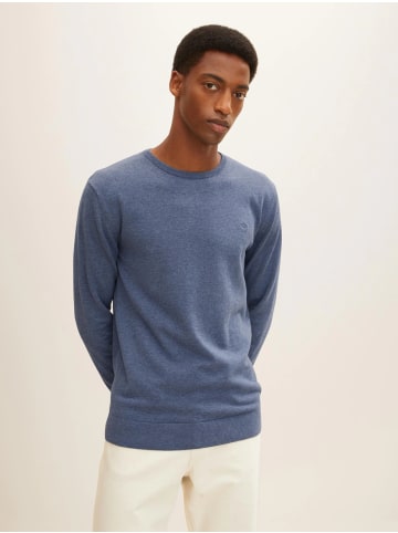 Tom Tailor Feinstrick Basic Pullover Rundhals Sweater in Blau