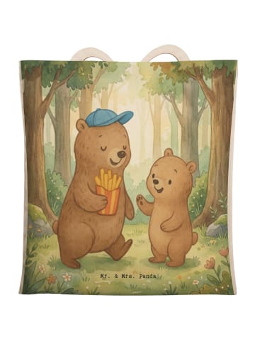 Mr. & Mrs. Panda Tasche Bär Kind Pommes Design ohne Spruch in Weiß