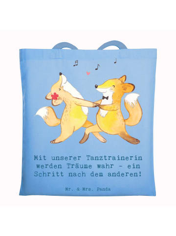 Mr. & Mrs. Panda tragetasche baumwolle Tanzen Trainerin mit Spruch in Sky Blue