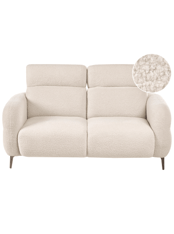 Beliani 2-Sitzer Sofa ARTUNA in Weiß/Braun - (W) 164 x (H) 78 x (L) 92 cm