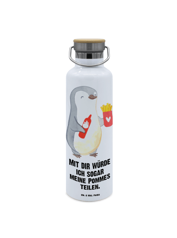 Mr. & Mrs. Panda Trinkgefäß Pinguin Pommes mit Spruch in Weiß