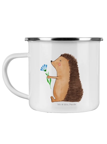 Mr. & Mrs. Panda Kaffeebecher Igel Blumen ohne Spruch in Weiß