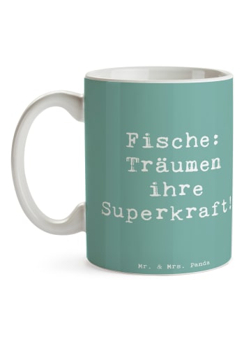 Mr. & Mrs. Panda Tasse Spruch Fische Kraft mit Spruch in Meeresbrise