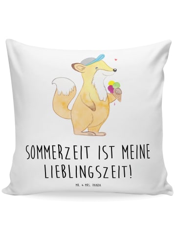 Mr. & Mrs. Panda Kissen Sommer Freude mit Spruch in Weiß