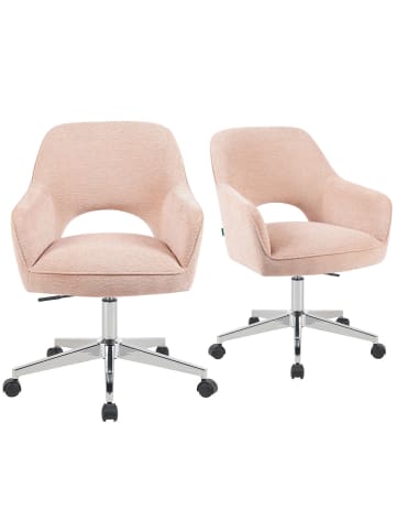 DUBI Möbel 2er-Set: Bürostuhl Mika-Faro in Rosa - (B)60 x (H)85 x  (T)65 cm