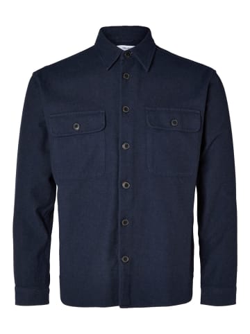 SELECTED HOMME Hemd SLHMASON-TWILL OVERSHIRT in Blau