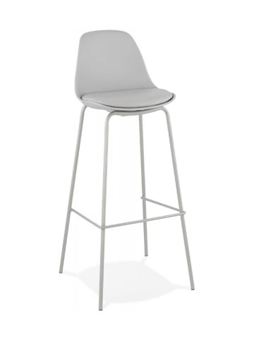 KADIMA DESIGN Barhocker Metall Kunststoff | Küchenstuhl mit robustem Metallgestell in Grau