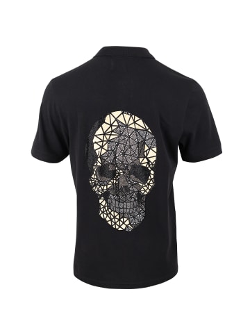 Roberto Geissini Skull Gold Polo Schwarz