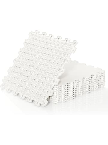 COSTWAY 10er Set Dryland Eisfliesen 46,5 x 46,5 cm in Weiß