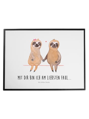 Mr. & Mrs. Panda tischpad Faultier Pärchen mit Spruch in Weiß