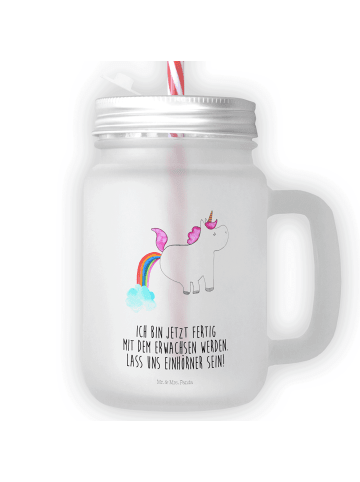 Mr. & Mrs. Panda Glas Einhorn Pupsen mit Spruch in Transparent