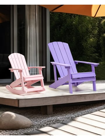 Beliani Kinderschaukelstuhl ADIRONDACK in Rosa - (W) 52 x (H) 67 x (L) 68 cm