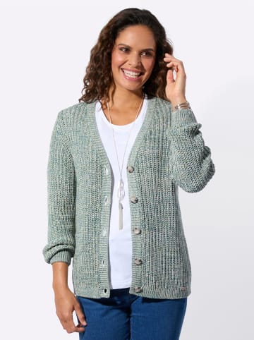 WITT WEIDEN Strickjacke in lindgrün-bleu-meliert