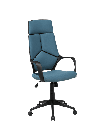 Beliani Bürostuhl DELIGHT in Blau/Schwarz - (W) 64 x (H) 116 x (L) 64 cm