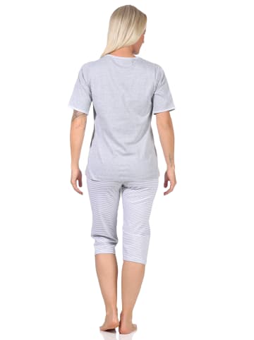 NORMANN CapriSchlafanzug Hose "New York City Loving" - 65221 in Grau