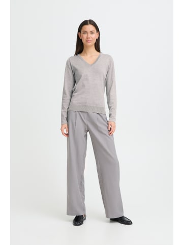 ICHI Strickpullover langarm IHLULS Loose fit in Light grey melange