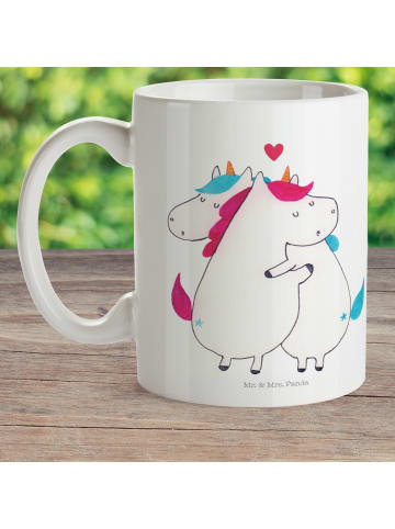 Mr. & Mrs. Panda Kaffeetasse Einhorn Mitteilung ohne Spruch in Weiß