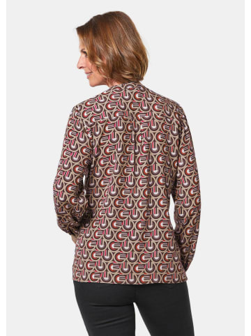 GOLDNER Moderne Druckbluse in legerer Form in rot / gemustert