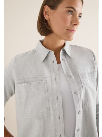 Cecil Flanellbluse mit Nieten in Grau