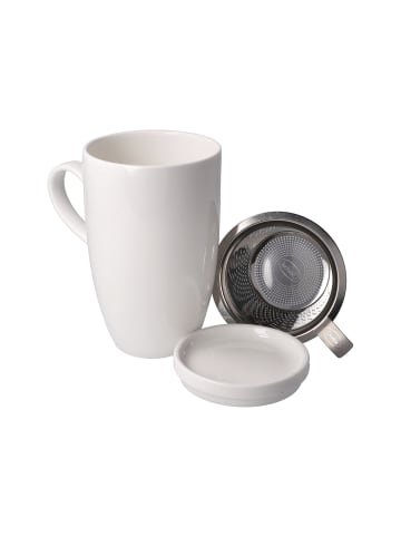 Kaiser Porzellan Teetasse mit Deckel und Sieb " weiß " in weiß
