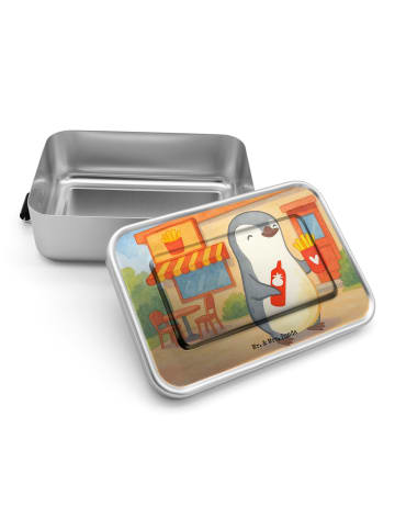 Mr. & Mrs. Panda Brotdose Pinguin Pommes Design ohne Spruch in Weiß