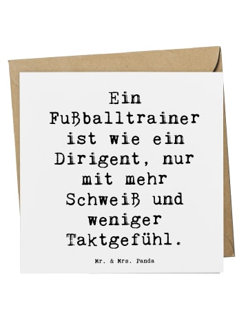 Mr. & Mrs. Panda Einladungskarte Spruch Fußballtrainer Dirigent ... in Weiß