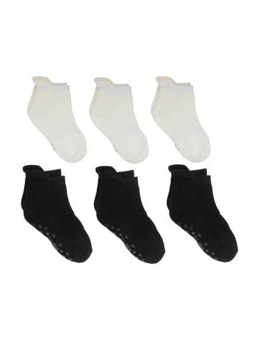 Yalion 6 Paar / 12 Paar rutschfeste Socken, Wildlederoptik, schwarz/weiß