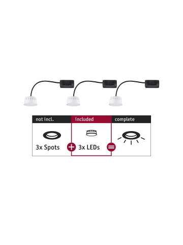 paulmann Einbauleuchten Choose 3er Coin non-dim in Satin  - H:30mm G