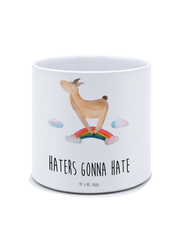 Mr. & Mrs. Panda Pflanzkübel Groß Lama Regenbogen mit Spruch in Weiß