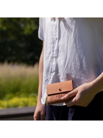 SID & VAIN Leder-Geldbörse echt Leder Geldbeutel Damen groß natural-hell-tan in beige