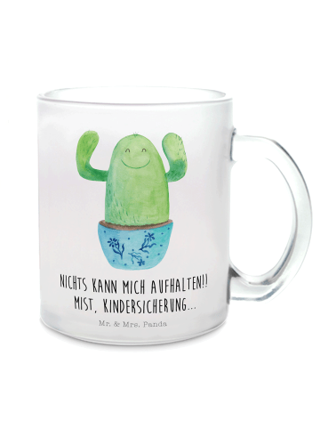 Mr. & Mrs. Panda Teetasse Kaktus Happy mit Spruch in Transparent