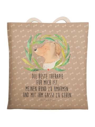 Mr. & Mrs. Panda Einkaufstasche Hund Blumen mit Spruch in Hundeglück