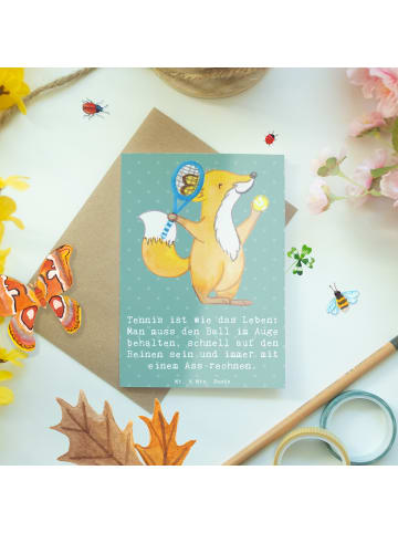 Mr. & Mrs. Panda spruchkarte Tennis Lebensweisheit mit Spruch in Meeresbrise