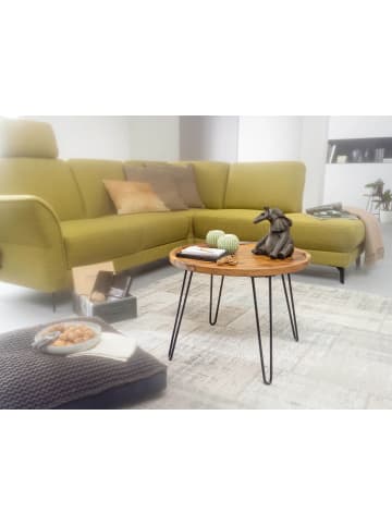 KADIMA DESIGN Couchtisch Massivholz 60x45x60 cm Wohnzimmertisch Rund