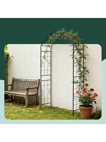 relaxdays Rosenbogen in Schwarz - (B)143 x (H)240 x (T)43 cm