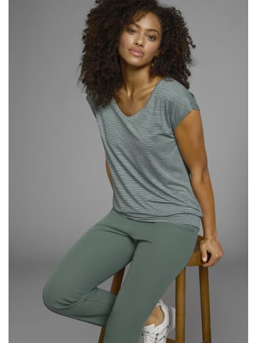 H.I.S. Funktionsshirt in schwarz, petrol-geringelt