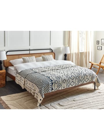 Beliani Kuscheldecke NAJUY in Beige/Blau - (W) 220 x (H) 0.5 x (L) 240 cm