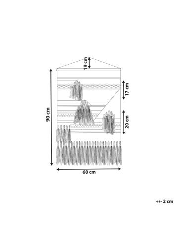 Beliani Wandbehang MOOLA in Beige/Rosa/Blau - (W) 60 x (H) 109 x (L) 1 cm