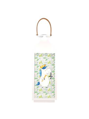 Mr. & Mrs. Panda Laterne Einhorn König mit Schwert ohne Spruch in Transparent